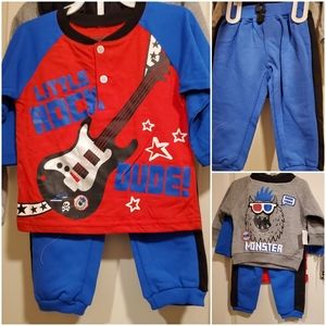 Little Rebels 3 Piece Set Hoodie Shirt Joggers 2T